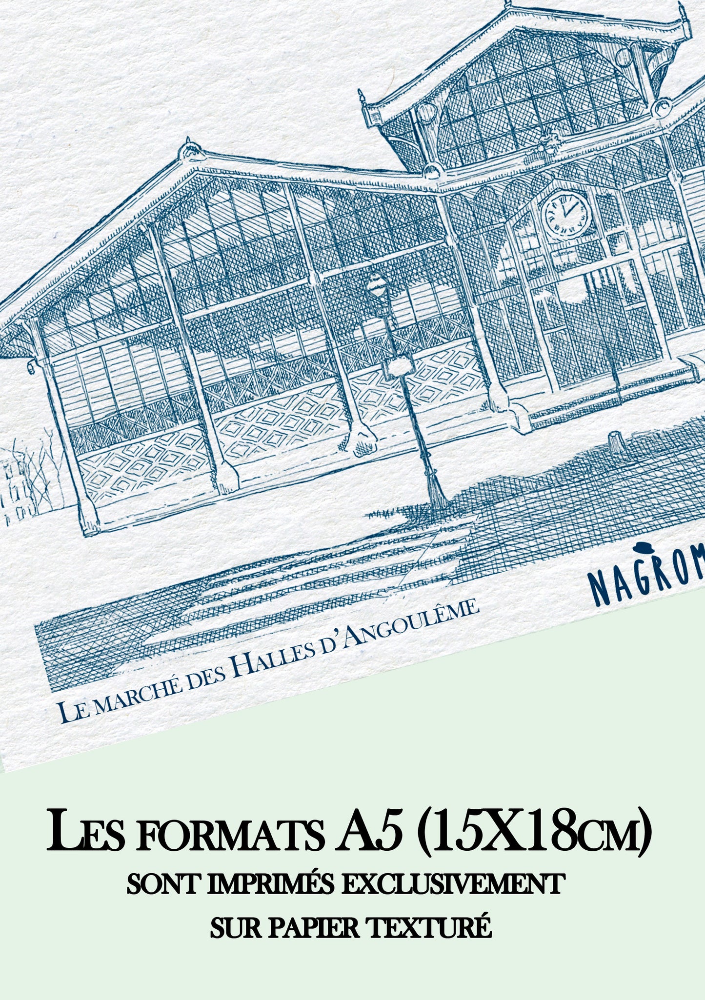 Marché des Halles en Bleu minuit uni, Angoulême