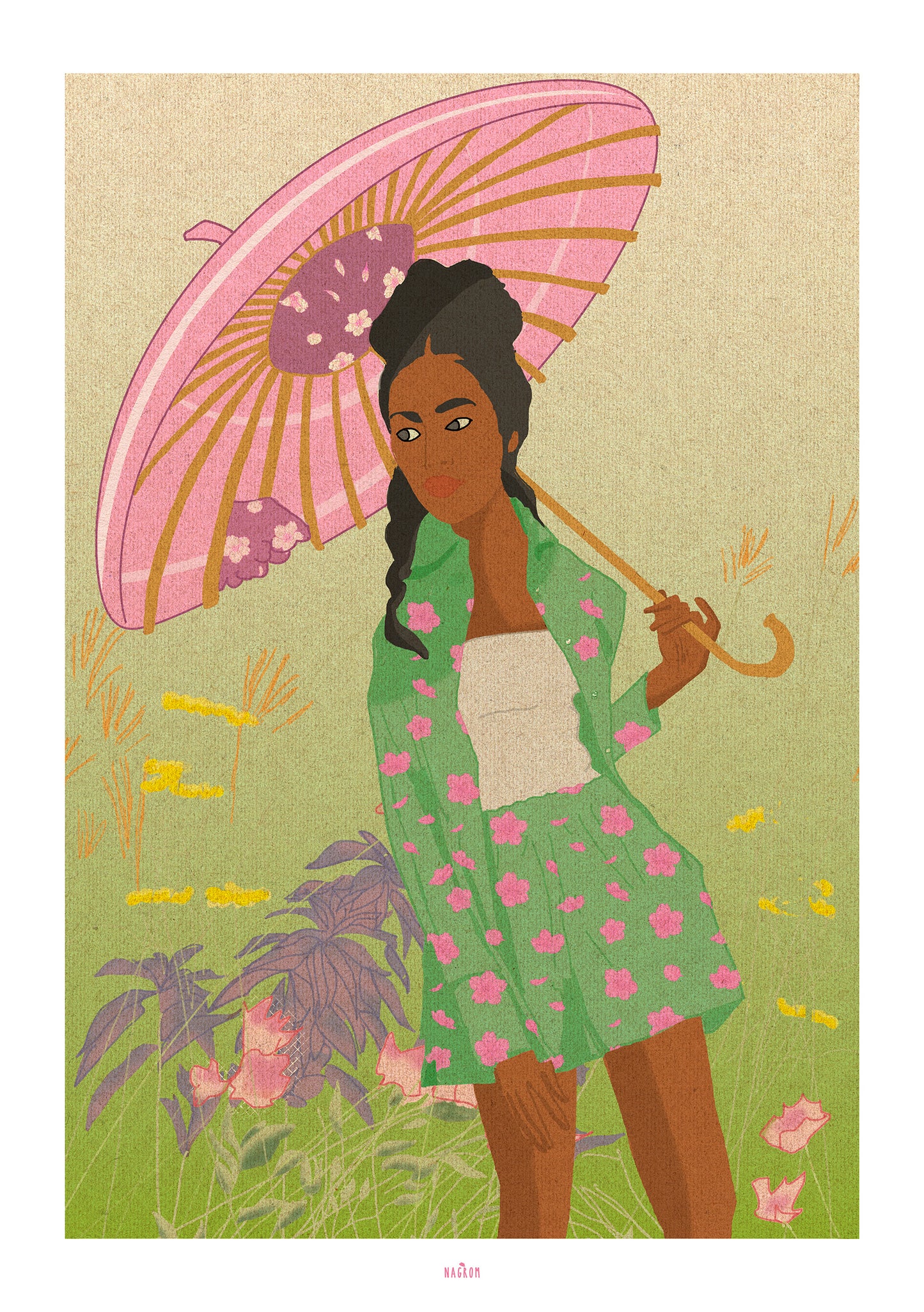 The woman and her umbrella (A3)