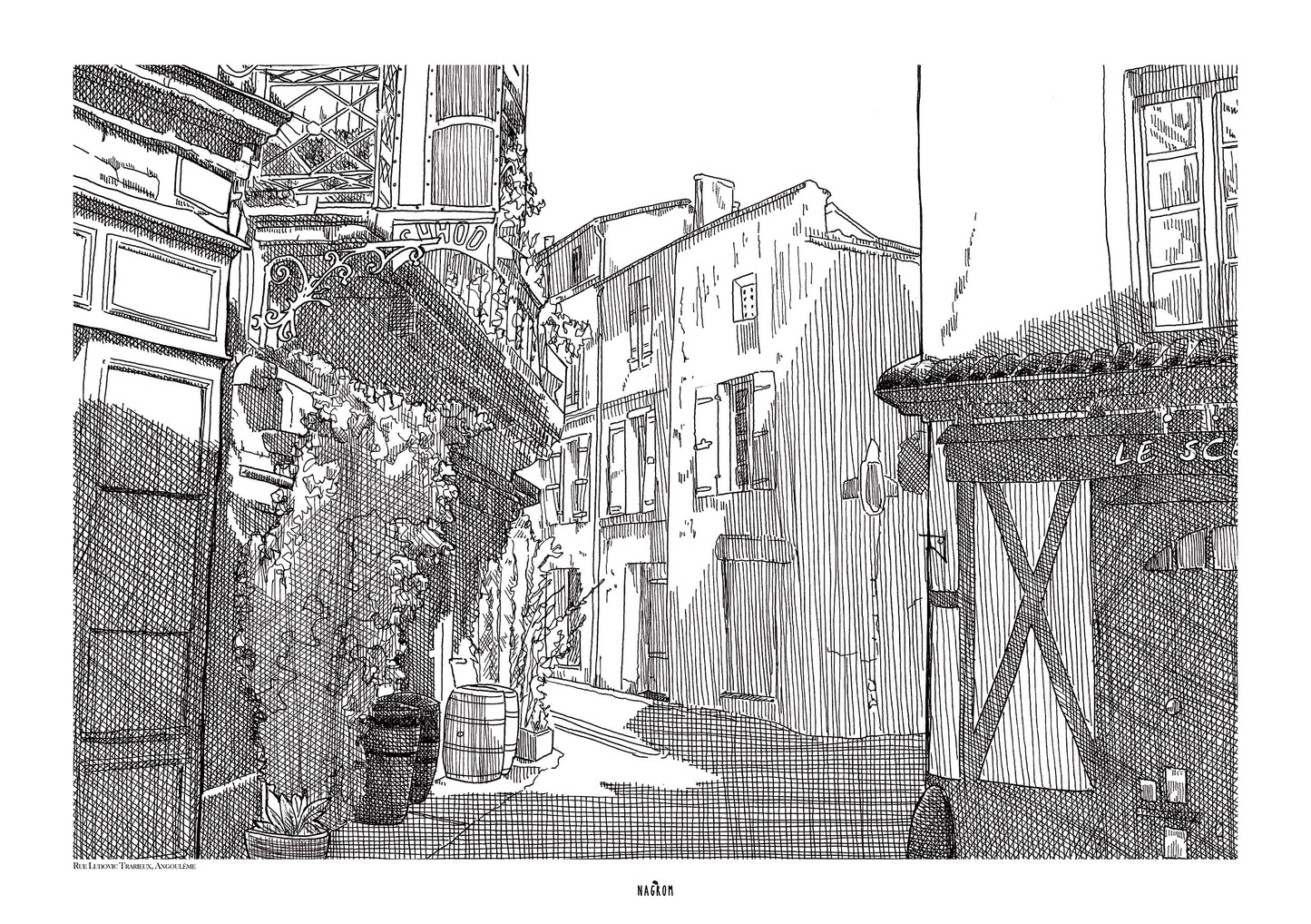 Rue Ludovic Trarieux en noir uni, Angoulême