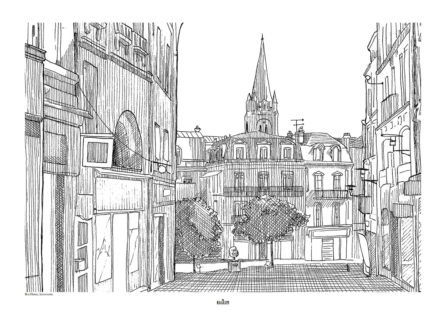 Rue Hergé en noir uni, Angoulême