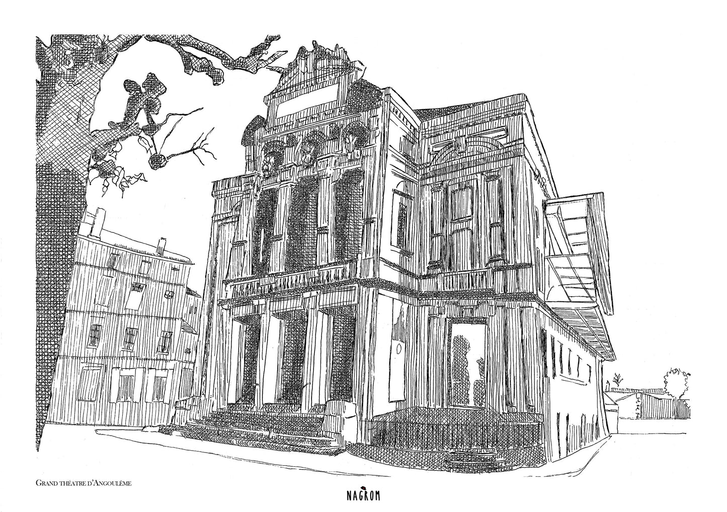 Théâtre d'Angoulême en noir uni