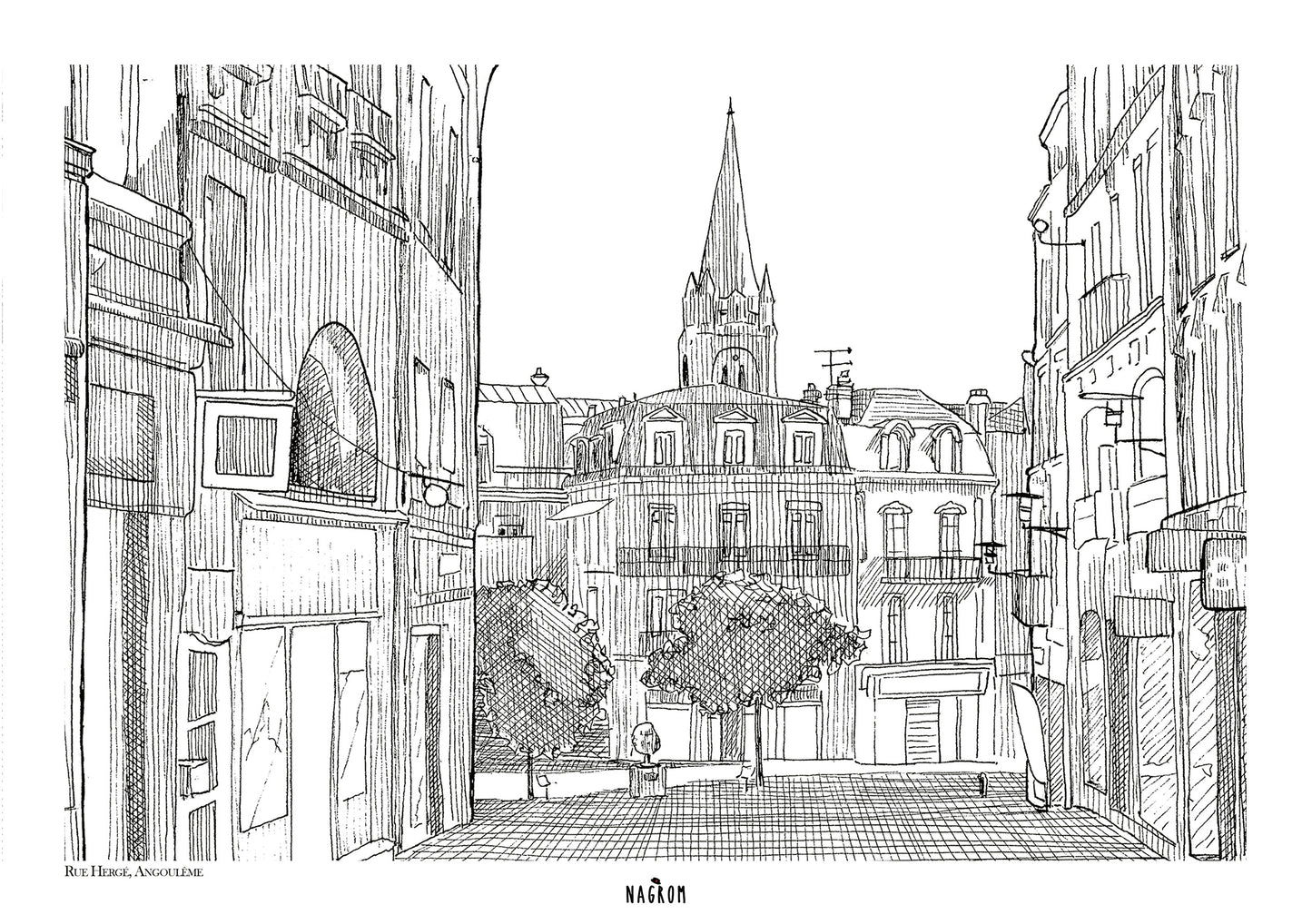 Rue Hergé en noir uni, Angoulême