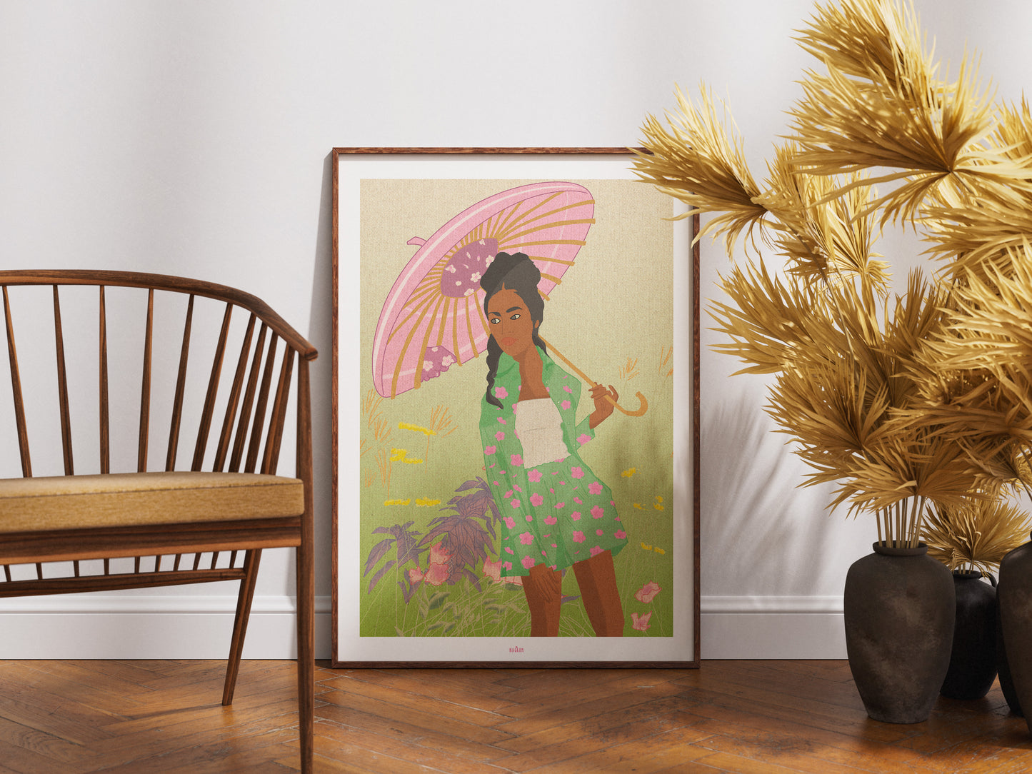 The woman and her umbrella (A3)