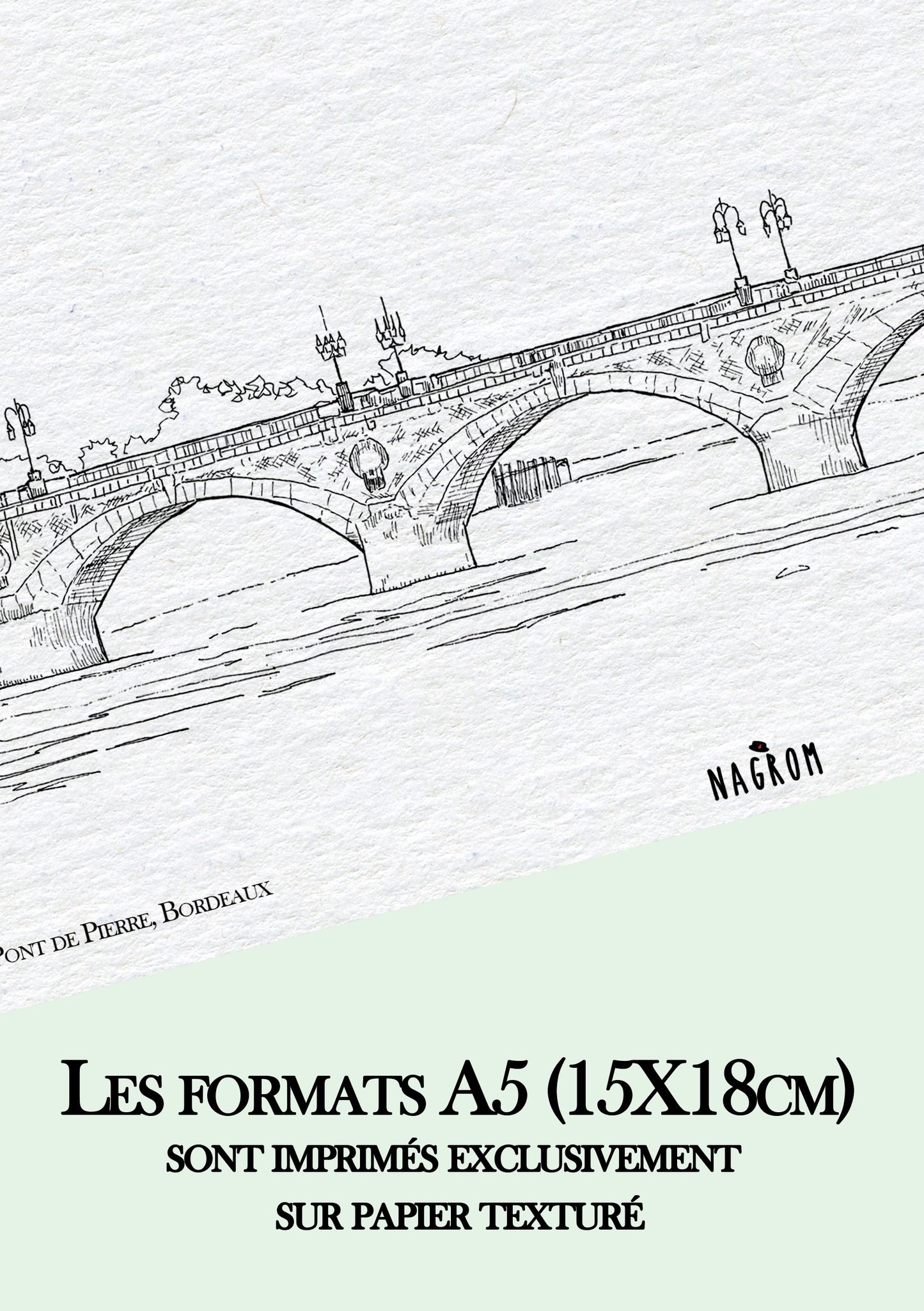 Pont de pierre en noir uni, Bordeaux