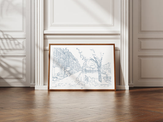 La rue Eau-de-Robec, Rouen en Bleu minuit