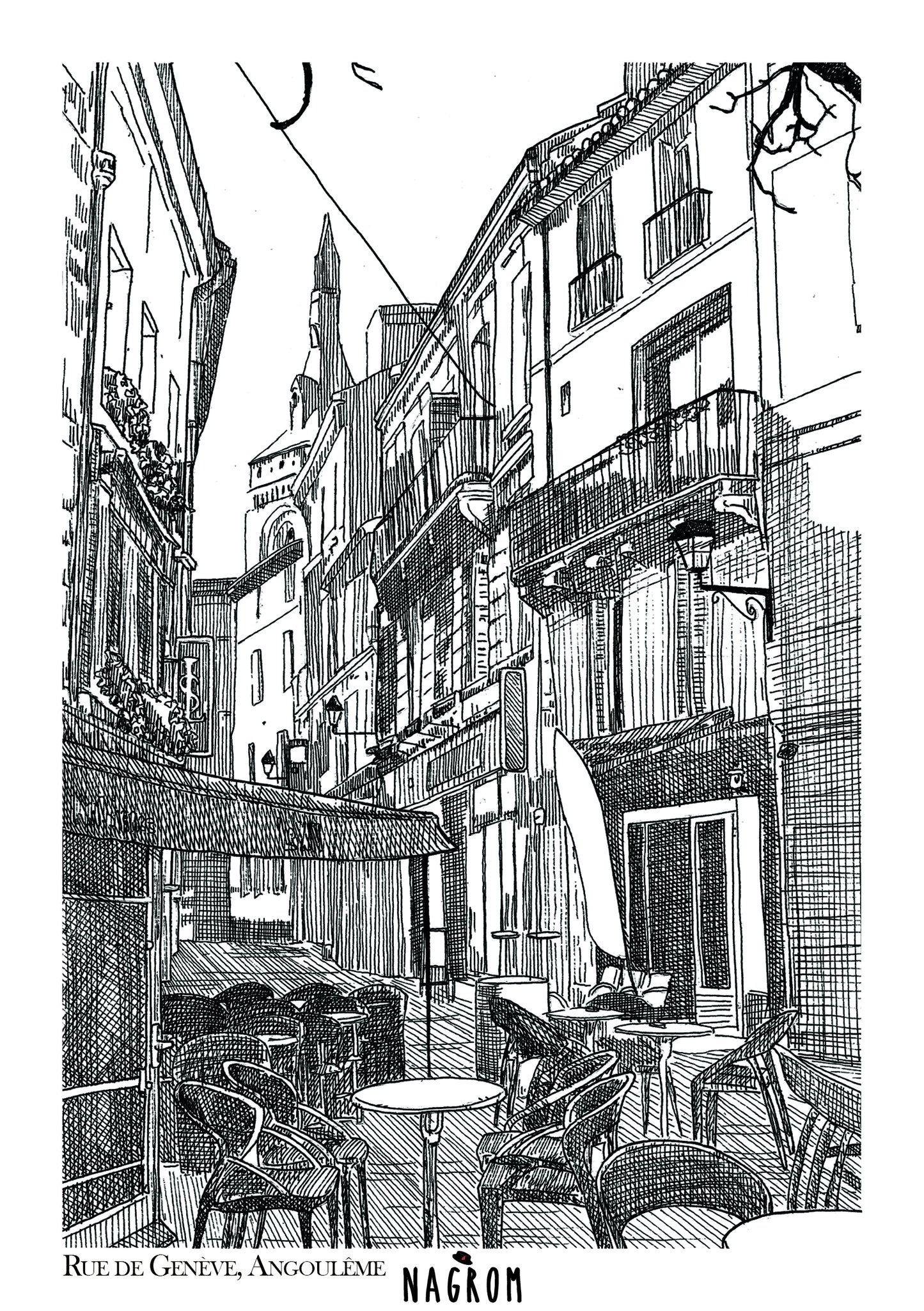Rue de Genève en noir uni, Angoulême