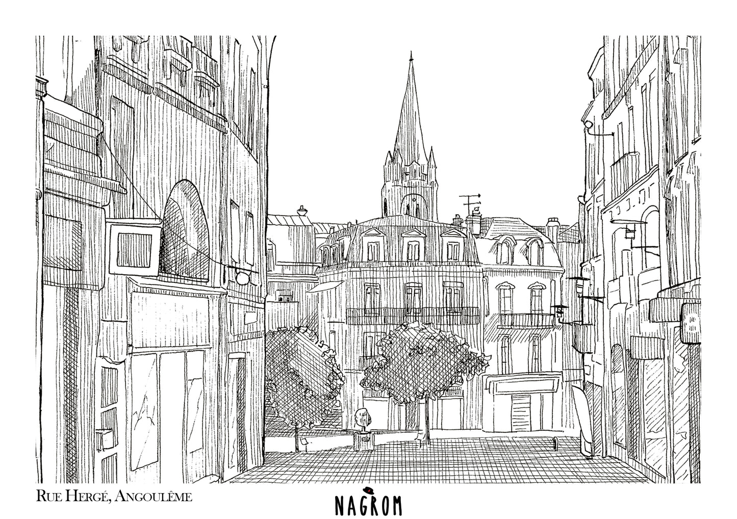 Rue Hergé en noir uni, Angoulême