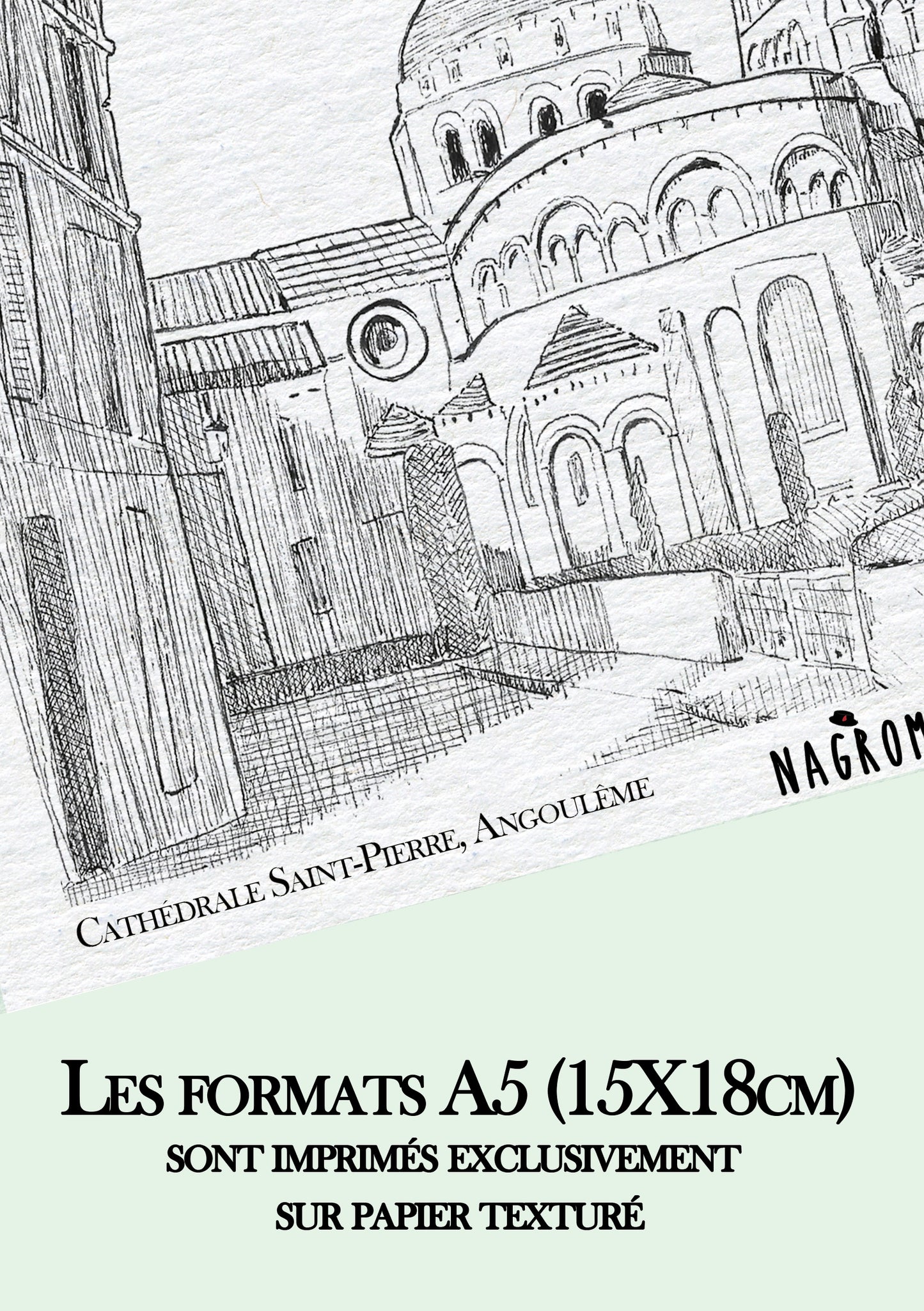 Cathédrale Saint-Pierre en noir uni, Angoulême