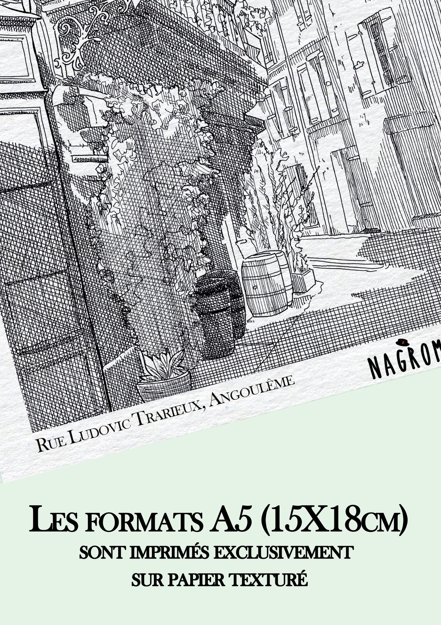 Rue Ludovic Trarieux en noir uni, Angoulême