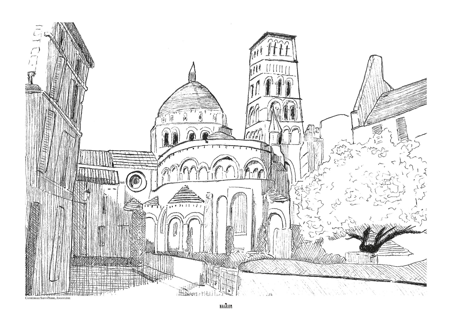 Cathédrale Saint-Pierre en noir uni, Angoulême