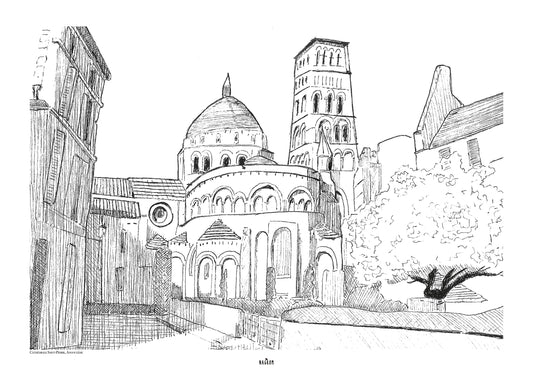 Cathédrale Saint-Pierre en noir uni, Angoulême