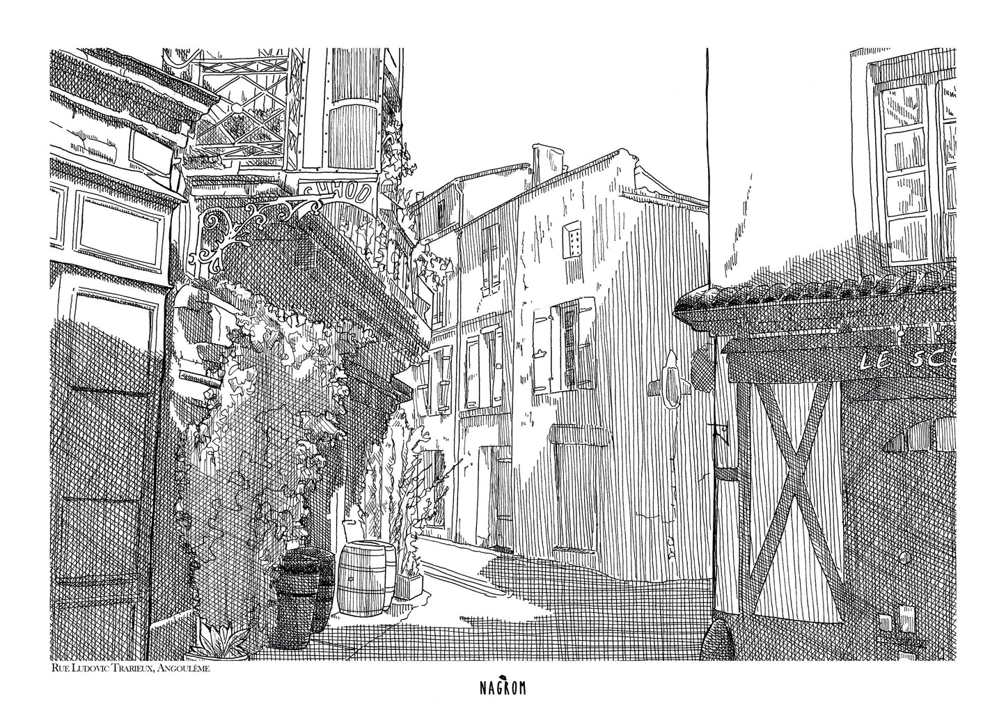 Rue Ludovic Trarieux en noir uni, Angoulême