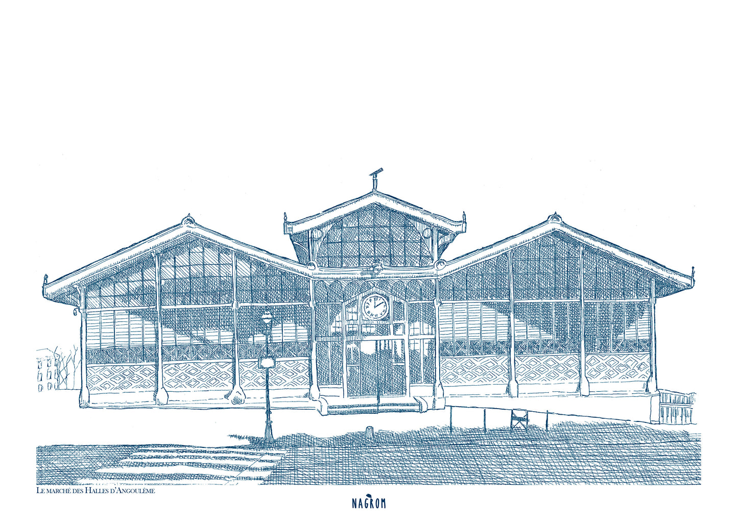 Marché des Halles en Bleu minuit uni, Angoulême