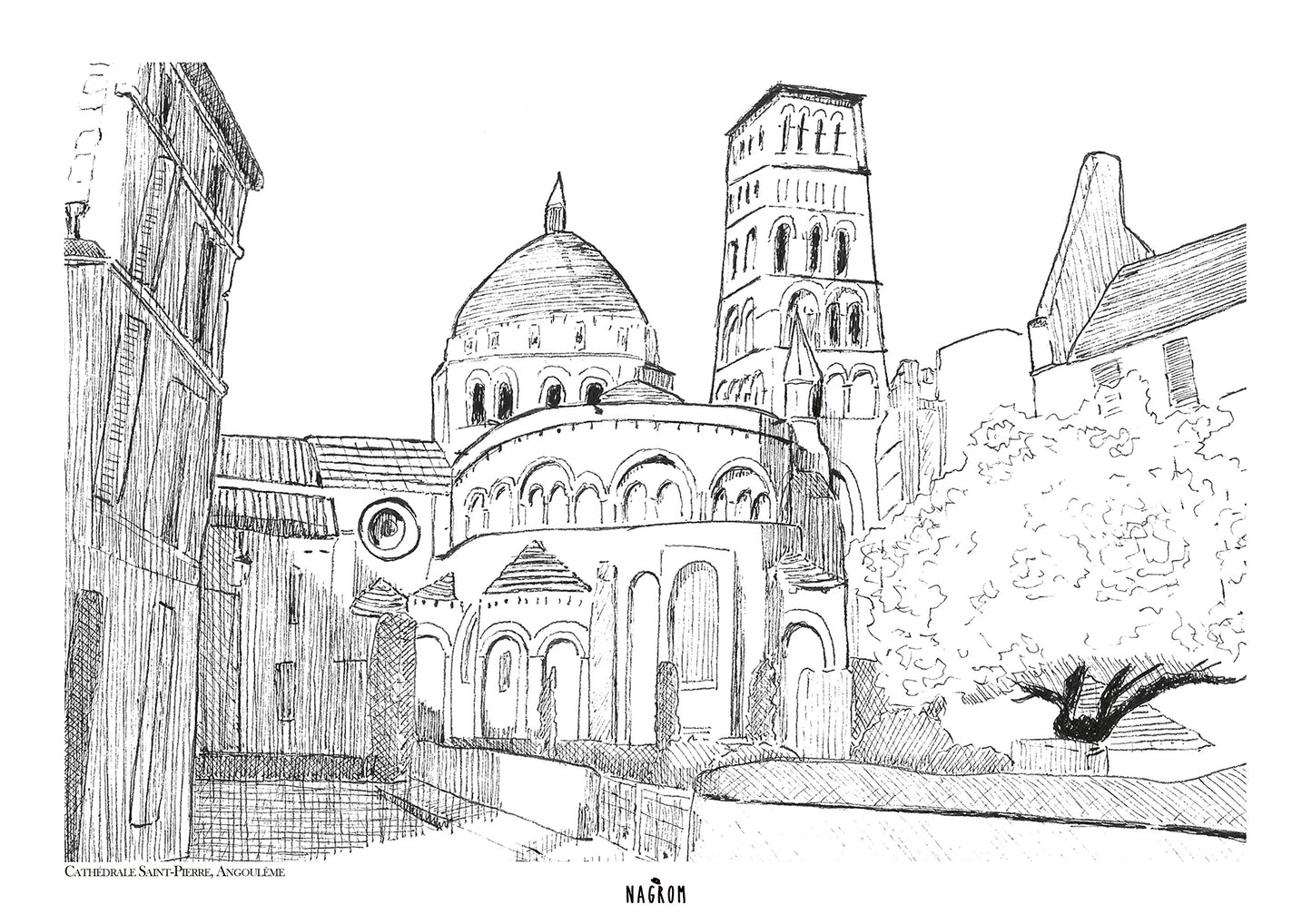 Cathédrale Saint-Pierre en noir uni, Angoulême