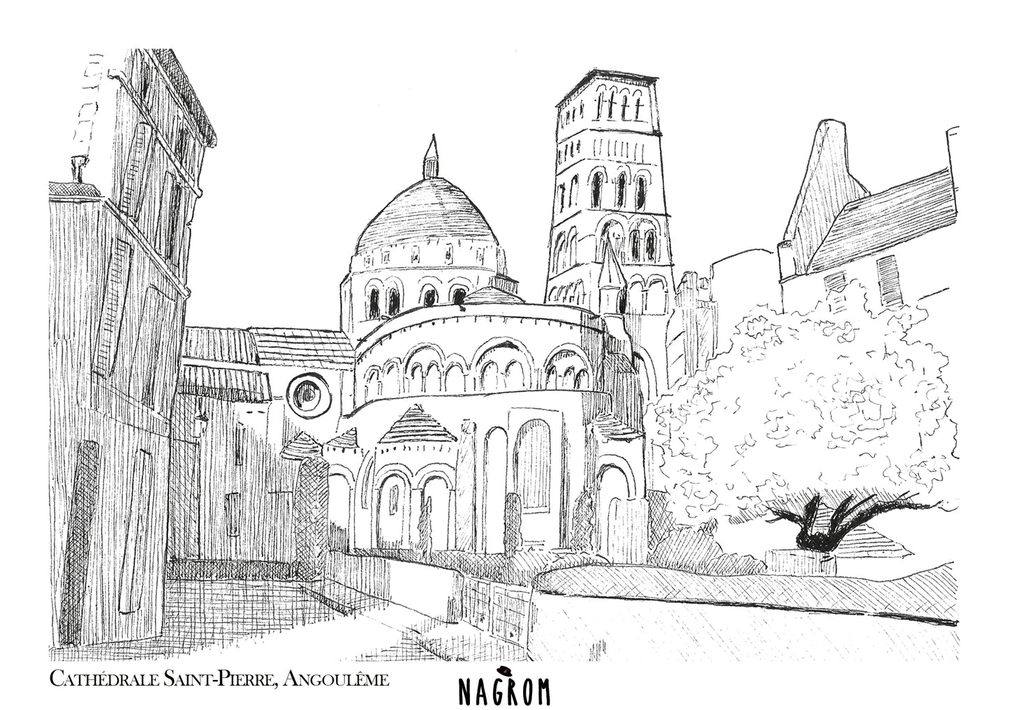 Cathédrale Saint-Pierre en noir uni, Angoulême