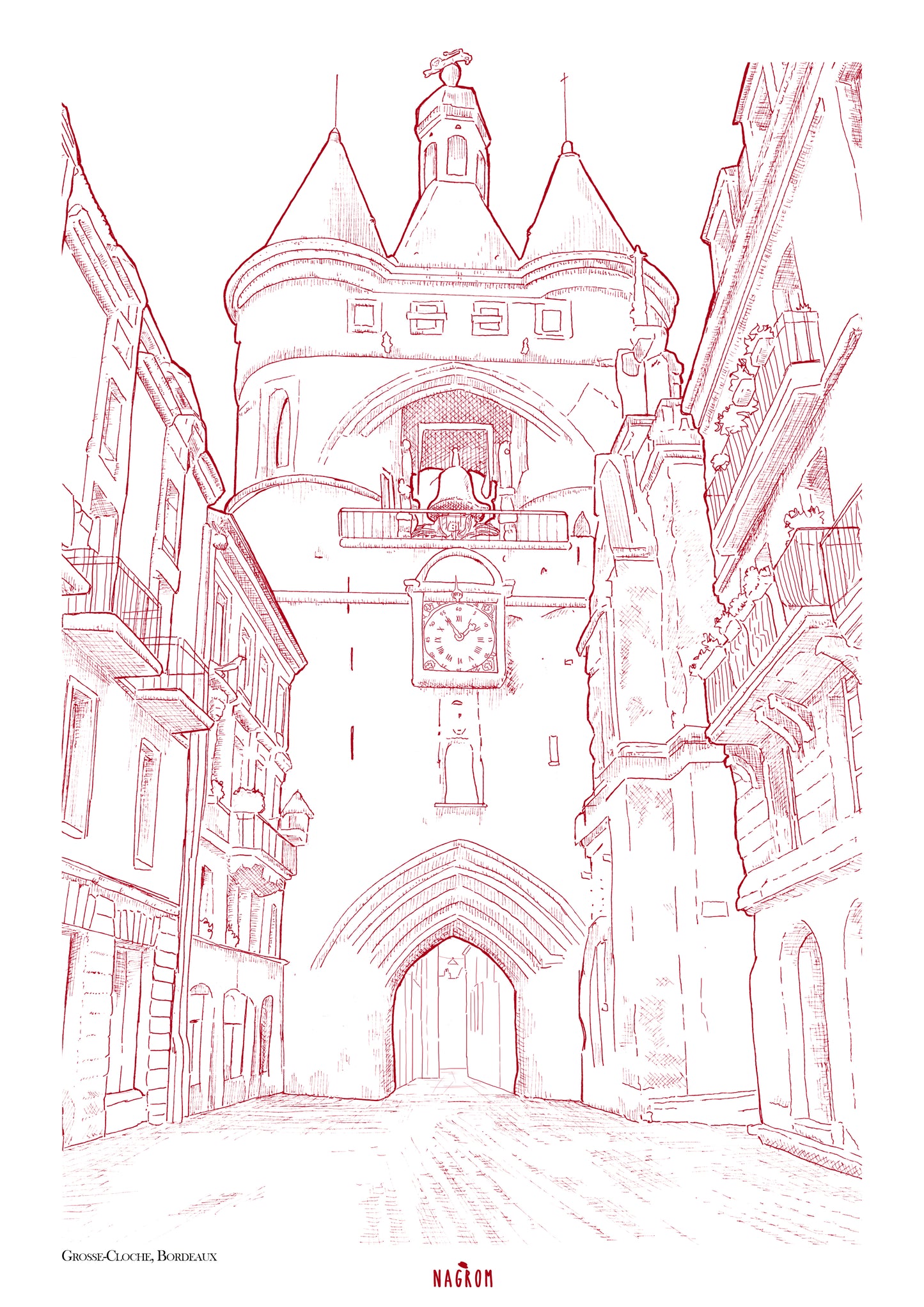 La Grosse Cloche en bordeaux uni, Bordeaux