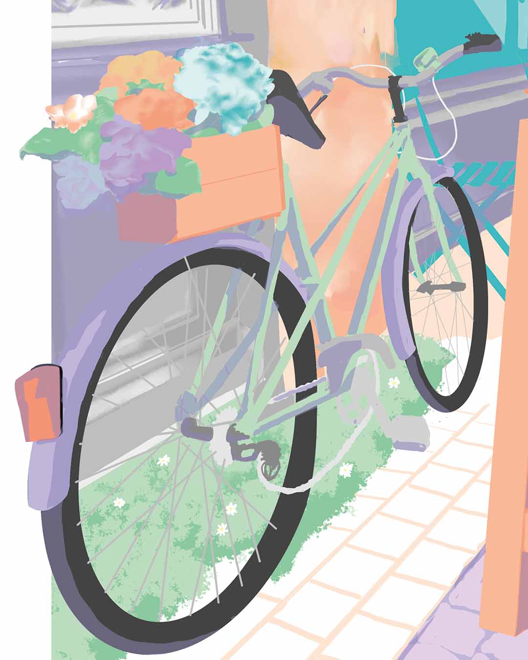 Bicyclette et petite rue