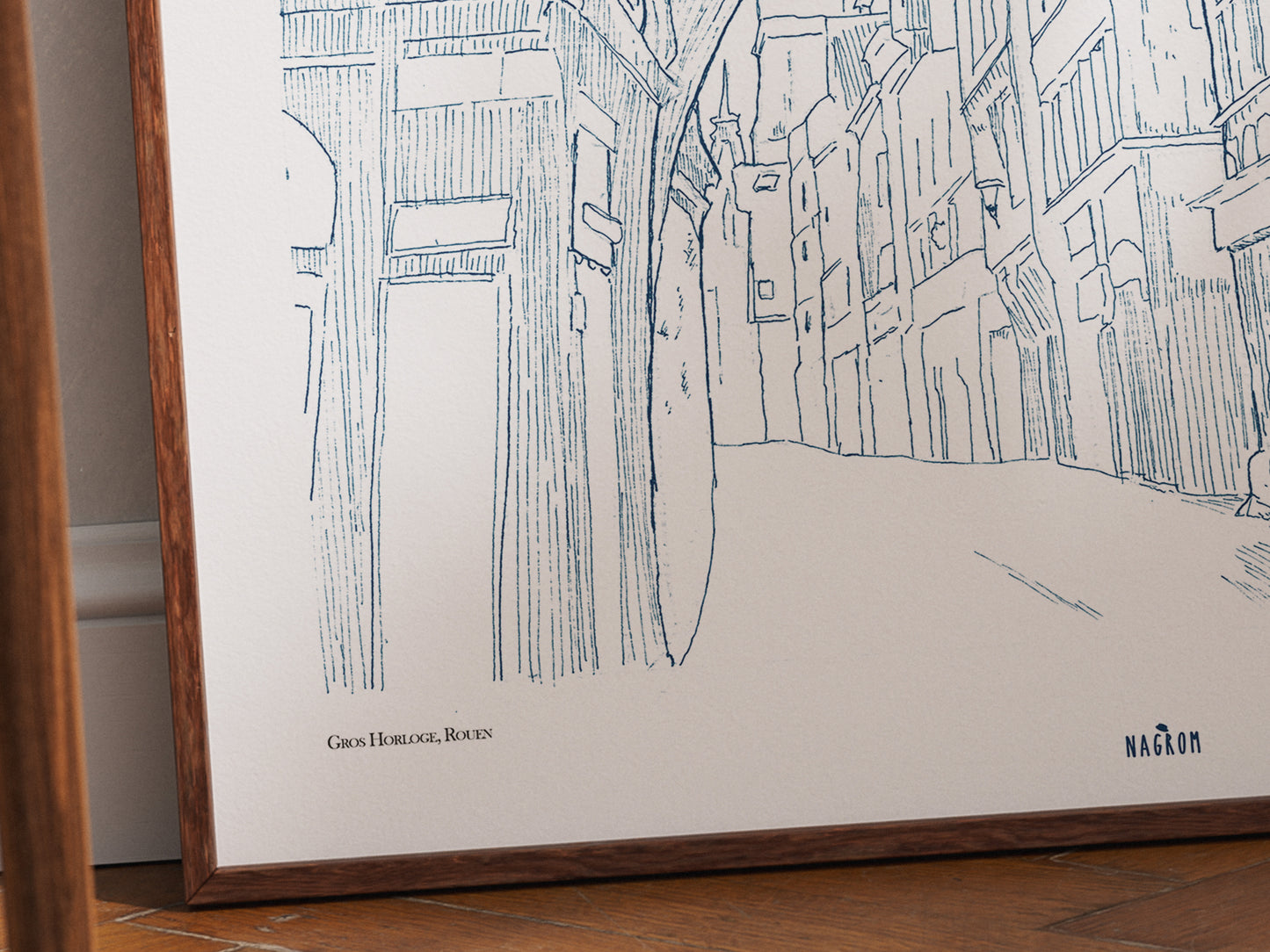 Le Gros-Horloge en bleu uni, Rouen