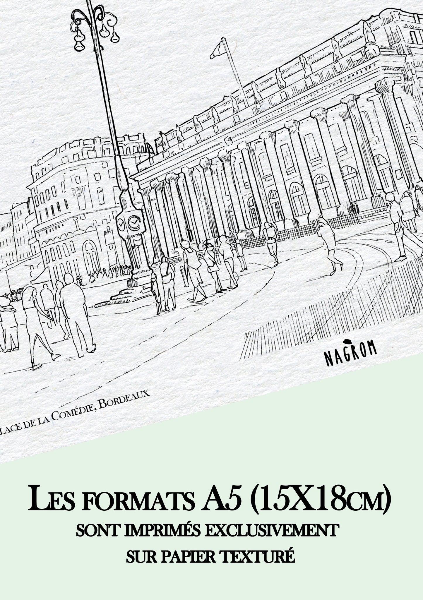 Place de la Comédie en noir uni, Bordeaux