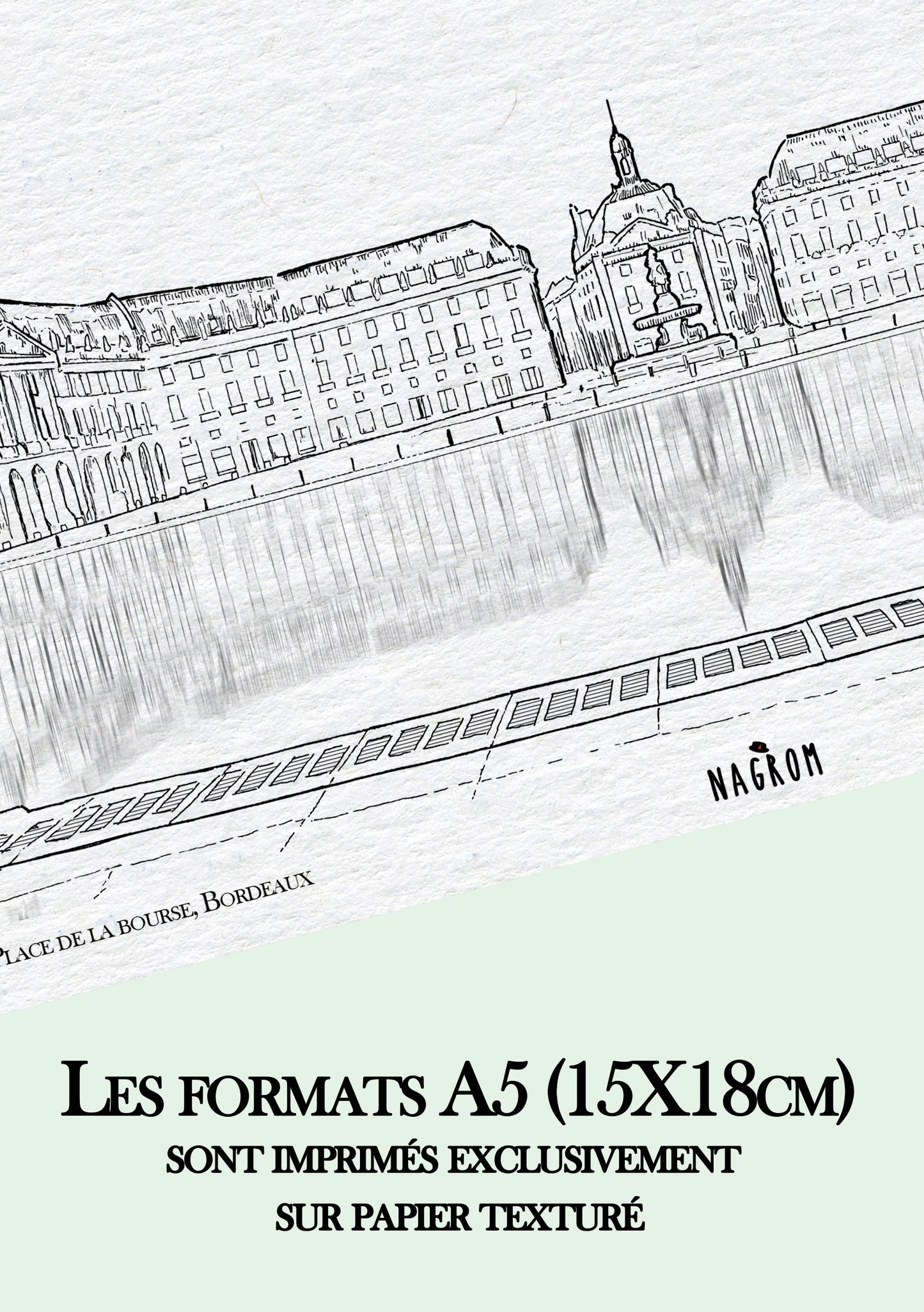 Place de la Bourse en noir uni, Bordeaux