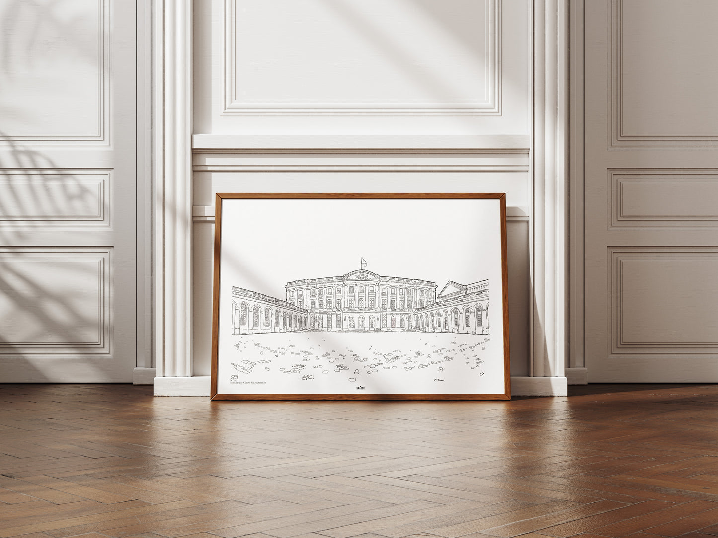 L'Hôtel de ville Place Pey Berland en noir uni, Bordeaux