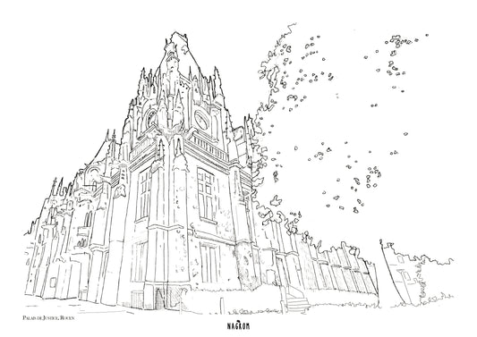 Le Palais de justice en noir, Rouen