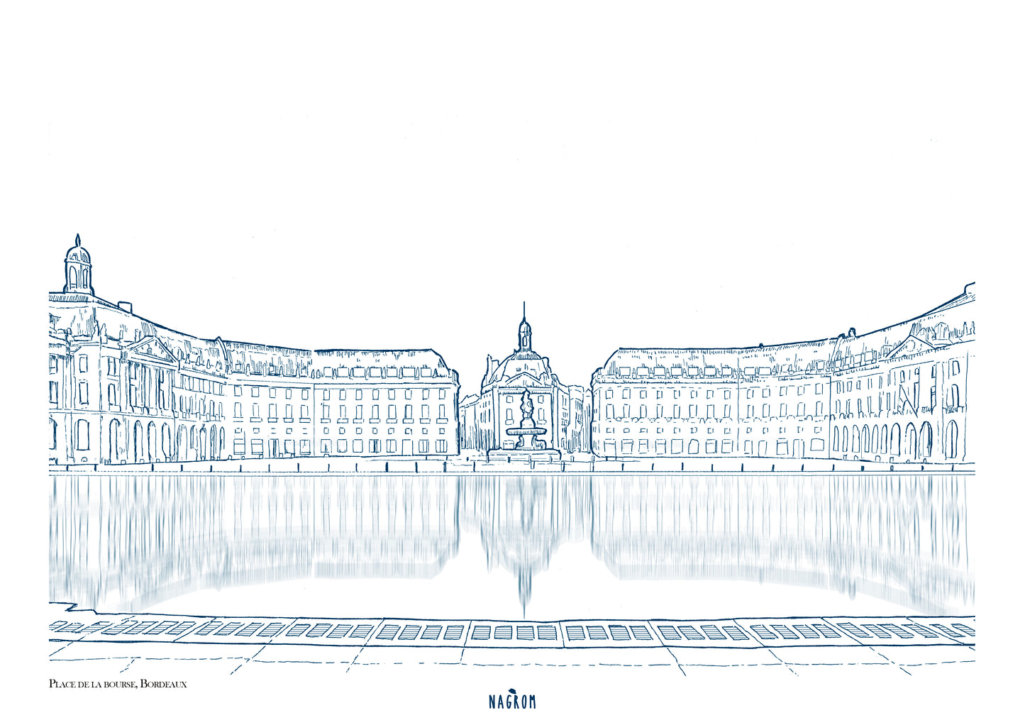 Place de la Bourse en bleu minuit, Bordeaux