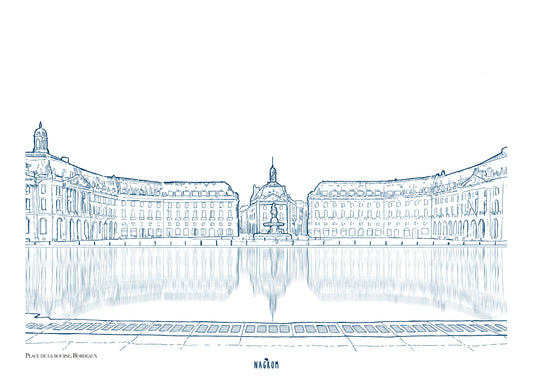 Place de la Bourse en bleu minuit, Bordeaux