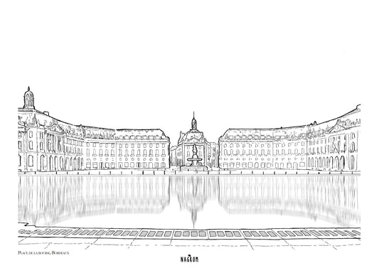 Place de la Bourse en noir uni, Bordeaux