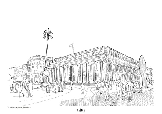 Place de la Comédie en noir uni, Bordeaux