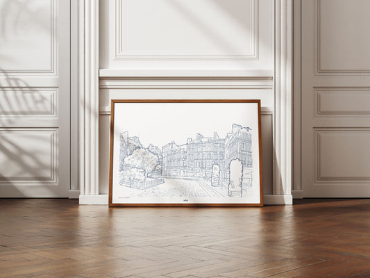 Place de la Pucelle en bleu minuit, Rouen