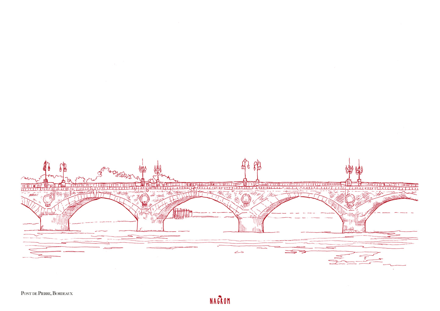 Pont de pierre en bordeaux uni, Bordeaux