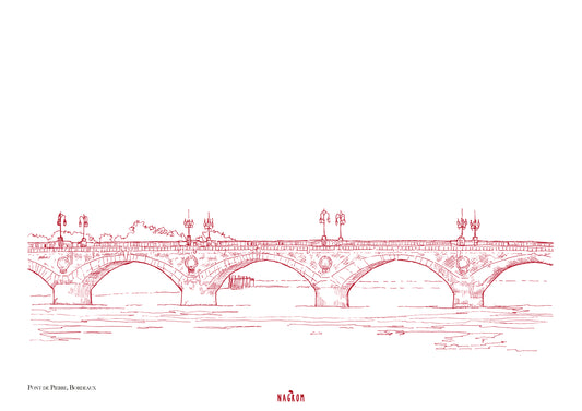 Pont de pierre en bordeaux uni, Bordeaux