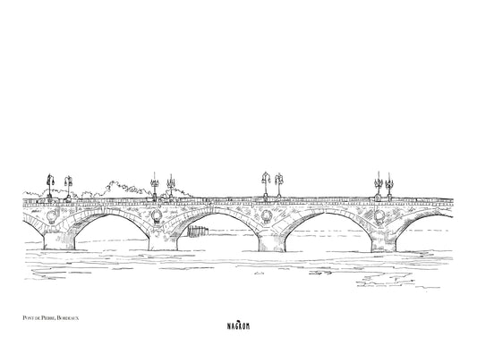 Pont de pierre en noir uni, Bordeaux