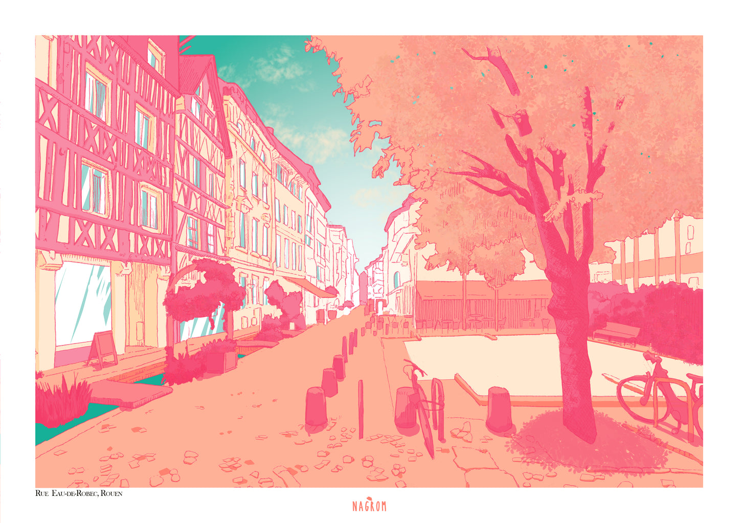 La rue Eau-de-Robec, Rouen