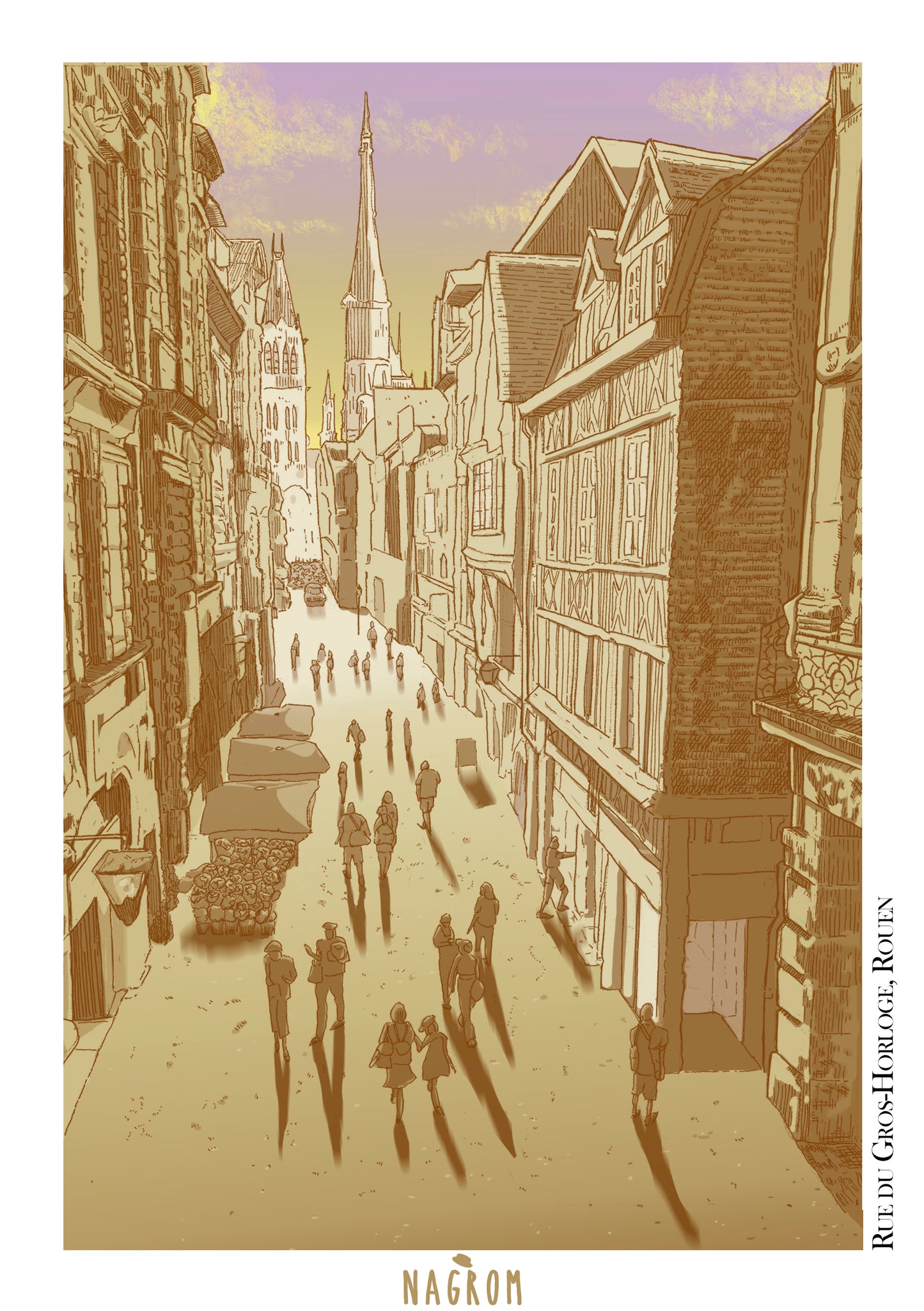 La rue du Gros-Horloge, Rouen