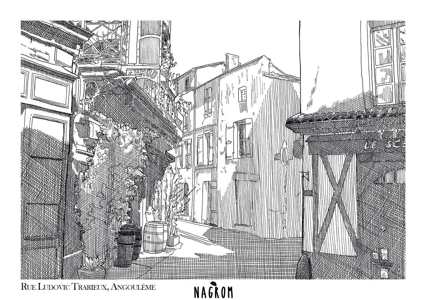 Rue Ludovic Trarieux en noir uni, Angoulême